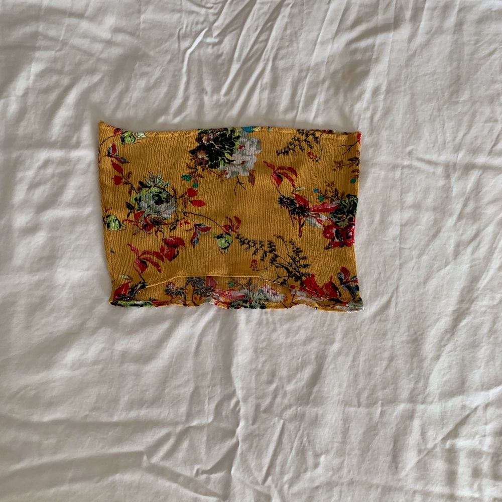 Yellow floral tube top